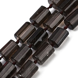 Natural Smoky Quartz Beads Strands, Faceted, Column, 16x12mm, Hole: 1.5mm, about 21pcs/strand, 16.34''(41.5cm)(G-G162-D18-02)