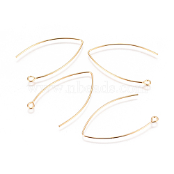 Vacuum Plating 304 Stainless Steel Earring Hooks, with Horizontal Loop, Golden, 40.5x24.5x0.8mm, Hole: 2.3mm, 20 Gauge, Pin: 0.8mm(STAS-I120-23B-G)