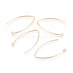 PVD Vacuum Plating 304 Stainless Steel Earring Hooks, with Horizontal Loop, Golden, 40.5x24.5x0.8mm, Hole: 2.3mm, 20 Gauge, Pin: 0.8mm(STAS-I120-23B-G)