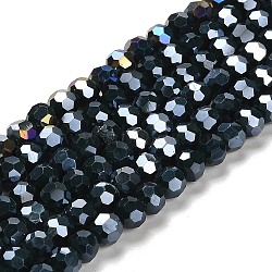 Opaque Glass Beads Stands, AB Color, Faceted(32 Facets), Round, Dark Slate Gray, 6x5.5mm, Hole: 1.2mm, about 91~93pcs/strand, 19.49~19.92 nch(49.5~50.6cm)(EGLA-A035-P6mm-B23)
