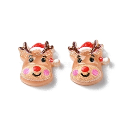 Christmas Series Resin Cabochons, Elk, 7.5x7x3mm(CRES-Q006-02C)