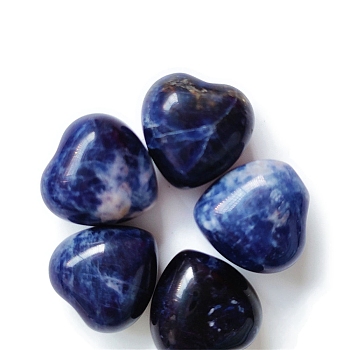 Natural Sodalite Healing Stones, Heart Love Stones, Pocket Palm Stones for Reiki Ealancing, 15x15x10mm