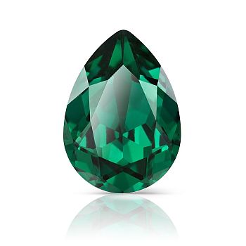 Preciosa&reg MAXIMA Crystal Fancy Stones, Czech Crystal, 435 16 301 Baroque Pear, Dura Foiling, 50730 Emerald, 14x10mm