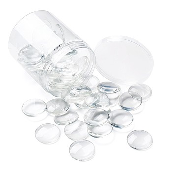 Transparent Glass Cabochons, Half Round/Dome, Clear, 40x8mm, 50pcs/box