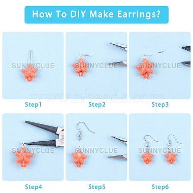 SUNNYCLUE DIY Starfish Shape Dangle Earring Making Kits(DIY-SC0012-42P)-4