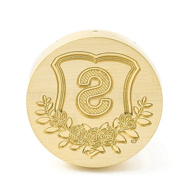 Golden Tone Round Wax Seal Brass Stamp Heads(AJEW-Z034-02G-S)-2