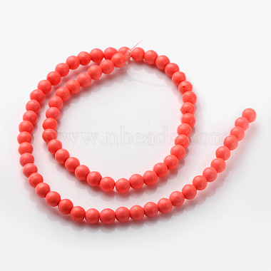Synthetic Coral Beads Strands(GSR6mmC052)-3