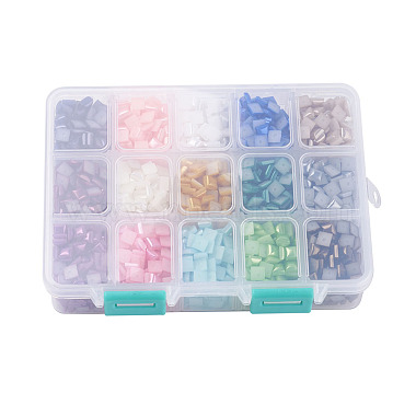 15 цвет абс пластмассовые имитационные жемчужные кабошоны(SACR-JP0004-04-6x6mm)-2