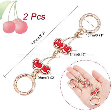 Alloy Enamel Cherry Link Chains for Purse Chains(PURS-WH0001-41)-2