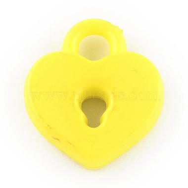21mm Yellow Heart Acrylic Pendants