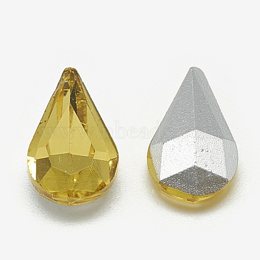 Pointed Back Glass Rhinestone Cabochons(RGLA-T082-6x10mm-22)-2
