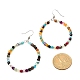Natural Agate Beads Big Ring Dangle Earrings for Girl Women(EJEW-JE04652)-6