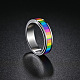 Rainbow Color Pride Flag Enamel Rectangle Rotating Ring(RABO-PW0001-038F)-2