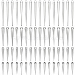 80Pcs 4 Styles Alloy Pendants, Cone Charms, Antique Silver & Platinum, 21~49.5x3~5mm, Hole: 1~2.5mm, 20pcs/style(FIND-SC0023-57)