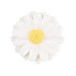 Opaque Resin Cabochons, Sunflower, White, 25x25.5x5.5mm(CRES-D283-01D-01)