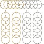 316 Stainless Steel Wine Glass Charms Rings, Hoop Earring Findings, DIY Material for Basketball Wives Hoop Earrings, Golden & Stainless Steel Color, 21 Gauge, 20x15.5x0.7mm, 2 colors, 50pcs/color, 100pcs/box(STAS-UN0015-83B)