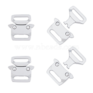 SUPERFINDINGS Alloy Side Release Buckles, Survival Bracelet Clasps, with Alloy Findings, Matte Platinum Color, 28x27.5x6.5mm, Hole: 3.5x16mm, about 4pcs/box(FIND-FH0004-94MP)