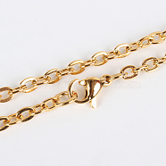 304 Stainless Steel Cable Chain for Necklace Making, with Lobster Claw Clasps, Vacuum Plating, Golden, 23.6 inch(59.9cm)(STAS-P045-03G)
