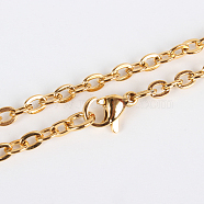 304 Stainless Steel Cable Chain for Necklace Making, with Lobster Claw Clasps, PVD Vacuum Plating, Golden, 23.6 inch(59.9cm)(STAS-P045-03G)