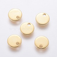 304 Stainless Steel Charms, Stamping Blank Tag, Flat Round, Golden, 16x0.8mm, Hole: 1.4mm(STAS-L234-081C-G)