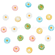 20Pcs Natural Freshwater Shell Beads, with Enamel, Flower, Mixed Color, 10x4mm, Hole: 0.8mm(SHEL-NB0001-61)