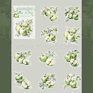 10Pcs Fruit PET Self-Adhesive Stickers, for DIY Photo Album Diary Scrapbook Decoration, Apple, 68~90x62~90x0.1mm(DIY-K074-08E)