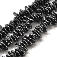 Synthetic Non-magnetic Hematite Beads Strands, Chip, 5~9x3~4x1.5~2mm, Hole: 1mm, about 210pcs/strand, 16.73 inch(42.5cm)(G-L613-H01-01)