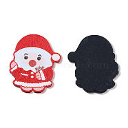 Printed Embossed Opaque Acrylic Cabochons, Christmas Style, Snowman, Red, 23x19x2mm(OACR-N135-01C-01A)