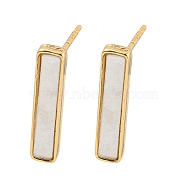 Alloy Stud Earring, with Acrylic Finding, Rectangle, Light Gold, 16x3.5mm(EJEW-P269-27KCG)