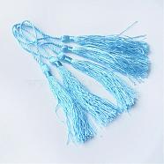 Polyester Tassel Decorations, Pendant Decorations, Cornflower Blue, 130x6mm, Tassel: 70~90mm(OCOR-Q023-25)