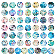 Elite Glass Cabochons, Half Round/Dome, Shell Pattern, 25mm, about 50pcs/bag, 1 bag/box(GLAA-PH0002-28A)