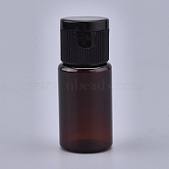 PET Plastic Empty Flip Cap Bottles, with Black PP Plastic Lids, for Travel Liquid Cosmetic Sample Storage, Coconut Brown, 2.3x5.65cm, Capacity: 10ml(0.34 fl. oz).(MRMJ-K002-A10)