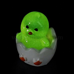 Broken Shell Animal Luminous Resin Display Decorations, Glow in the Dark, for Car or Home Office Desktop Ornaments, Chick, 18x20.5x26mm(DJEW-M010-02B)