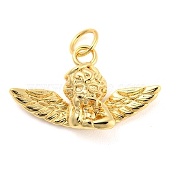 Brass Pendants, with Jump Ring, Cupid Charm, Golden, 12.5x21.5x5mm, Hole: 3mm(KK-Q794-03C-G)