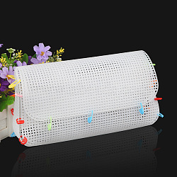 DIY Rectangle-shaped Plastic Mesh Canvas Sheet, for Knitting Bag Crochet Projects Accessories, White, 335x355x1mm(PURS-PW0001-603A)