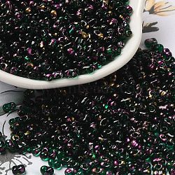 Spray Painted Glass Seed Beads, Peanut, Orchid, 4~5x2~2.5x2~2.5mm, Hole: 0.8~0.9mm, about 8500pcs/pound(SEED-F005-10A-05)