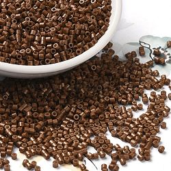 Baking Paint Glass Seed Beads, Cylinder, Saddle Brown, 2x1.5mm, Hole: 1mm, about 50398pcs/pound(SEED-S042-05B-43)