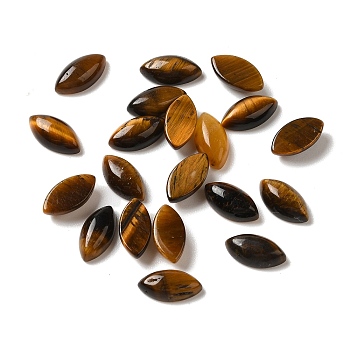 Natural Tiger Eye Cabochons, Horse Eye, 8x4x2.5~3mm