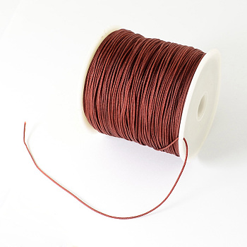Braided Nylon Thread, Chinese Knotting Cord Beading Cord for Beading Jewelry Making, Saddle Brown, 0.5mm, about 150yards/roll