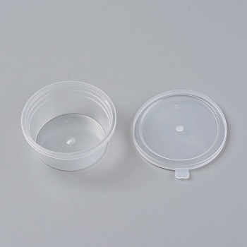 Plastic Bead Containers, Flat Round, Clear, 5.5x5.5x2.9cm
