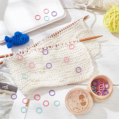 60Pcs Alloy Knitting Stitch Marker Rings(FIND-NB0003-46)-4