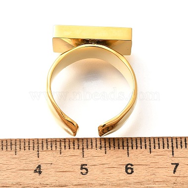 304 Stainless Steel Open Cuff Rings for Women(RJEW-R012-01G)-3