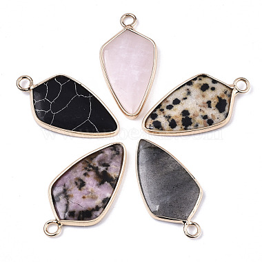 Natural & Synthetic Mixed Gemstone Pointed Pendants(G-N326-42)-3