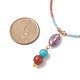 5шт 5 стильных натуральных и синтетических смешанных драгоценных камня овальные ожерелья с подвесками набор(NJEW-JN04123)-4
