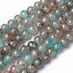Spray Painted Glass Beads Strands, Round, Colorful, 8~8.5mm, Hole: 1.5mm, about 100pcs/strand, 31.1 inch(79cm)(X-GLAA-A038-C-48)