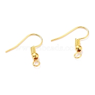 Iron Earring Hooks, Ear Wire, with Horizontal Loop, Cadmium Free & Nickel Free & Lead Free, Golden, 17~19x0.8mm, Hole: 2mm, 22 Gauge, Pin: 0.6mm(E135-NFG)