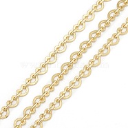 Handmade Brass Chains, Soldered, with Spool, Long-Lasting Plated, Heart, Golden, 8x6.5x1mm, 32.8 Feet(10m)/roll(CHC-K011-01G)