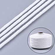 Round Polyester & Spandex Elastic Band for Mouth Cover Ear Loop, DIY Disposable Mouth Cover Material, White, 2.8mm, about 1548yards/roll(4644feet/roll)(OCOR-Q054-02)