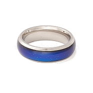Mood Ring, Epoxy Plain Band Finger Ring, Temperature Change Color Emotion Feeling Iron Ring for Women, Platinum, US Size 6 1/2(16.9mm)(RJEW-A004-01P)