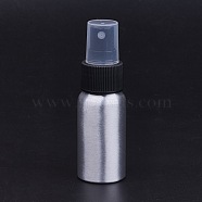 Refillable Aluminum Bottles, Salon Hairdresser Sprayer, Water Spray Bottle, Platinum, Black, 10.4x3.2cm, Capacity: 30ml(MRMJ-WH0013-A02-30ml)